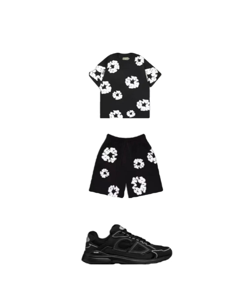 חליפה משולבת - חליפת פרחים & b30